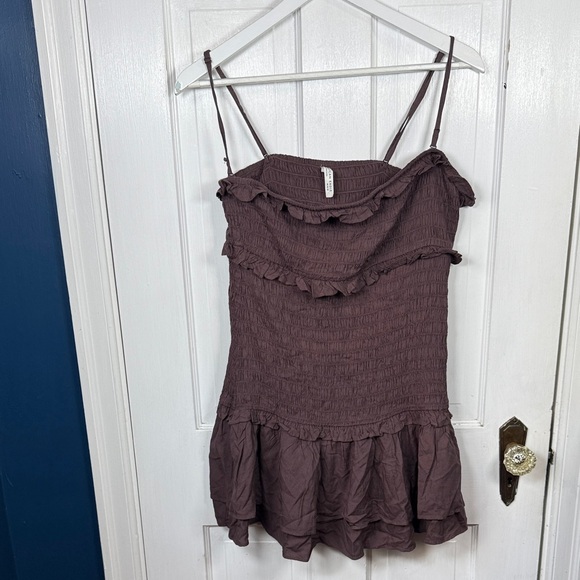 American Eagle Smocked Ruffle Mini Dress W2308 Sz M - Picture 4 of 10
